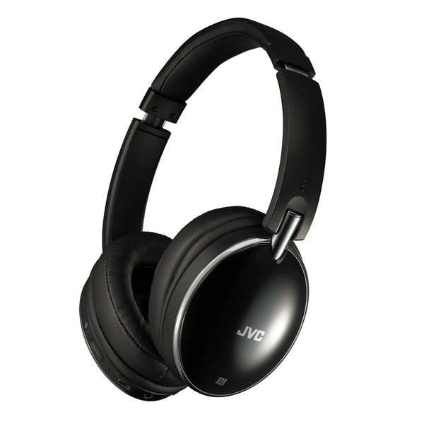JVC HA-S88BN Noise Cancelling Headphones Bluetooth NFC Support 27 Hours Continuous Playtime Wired Connection Built-in Mic for Hands-free Calling Foldable for Telework TV Conferencing Black