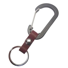 Highstyle Keychain, Tochigi Leather & Lightweight Aluminum Carabiner, Base Grade Type, Key Chain, black/burgundy