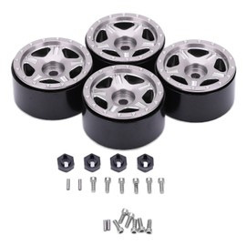 4pcs Aluminum Wheel Hub Durable Viscose Free Easily Installation 1/24 RC Car Upgrade Parts for Remote Control CarTitanium Color