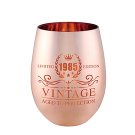 xilaxila 40th Birthday Gifts for Women - Vintage 1985 Wine Glass - 40th Birthday Decorations for Her - Funny Bday Present Ideas (wine glass, 1985)