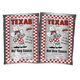 Generic 2 pack of Buffalo's Own Texas Brand Hots Hot Dog Chili Sauce Instant Mix Packet 2oz - Makes 1 pint each