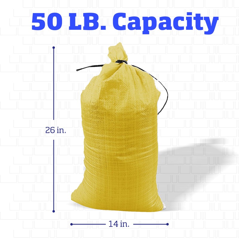 DURASACK Heavy Duty Sand Bags with Tie Strings Empty Woven