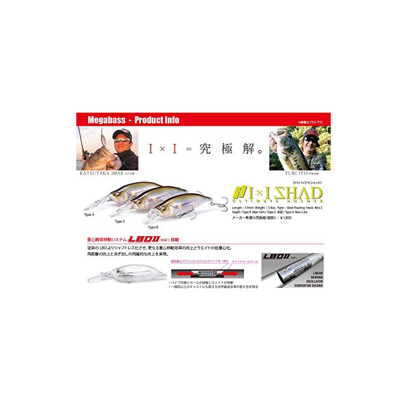 Megabass IXI SHAD TYPE-R Japanese Silver Oikawa
