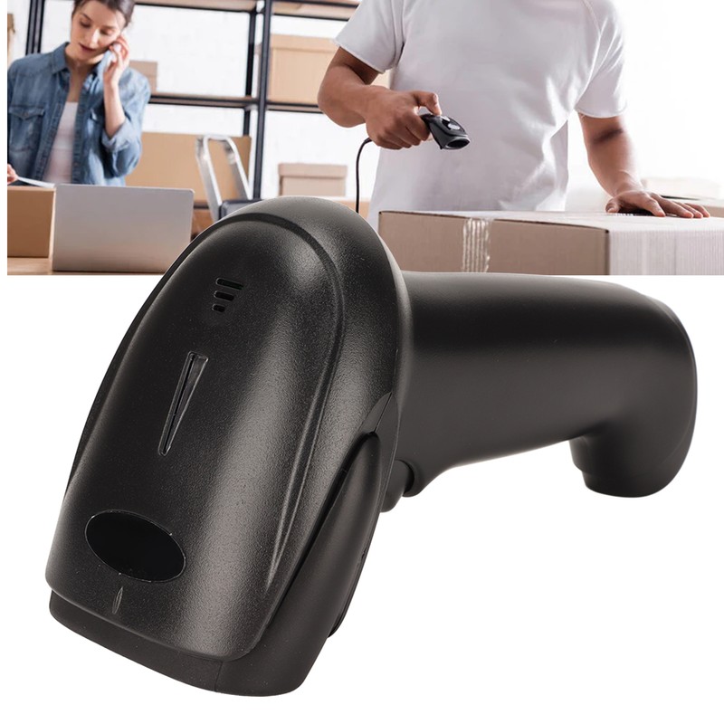 Bluetooth Barcode Scanner Compatible Bluetooth 2.4GHz Wireless Wired Black Barcode
