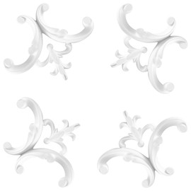 Canomo 4.3" x 4.3" Wall Corner Molding Flora Style Wall Trim Corner Panel Kit for Interior Home Wall Corner Decor, Glue is Not Included, 4 Pieces