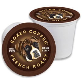 Boxer Coffee 52 Count French Roast Single-Serve Cups Pods Specialty Grade gourmet artisan coffee, Keurig K-Cup 2.0 Compatible