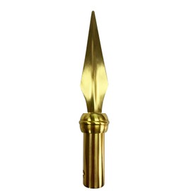 JRED Spear Flag Pole Topper, Gold Square Copper Spear, National Flag Head Replacement Flagpole Topper, Flagpole Spear Tips Pole Topper for 1-inch Diameter Flagpoles