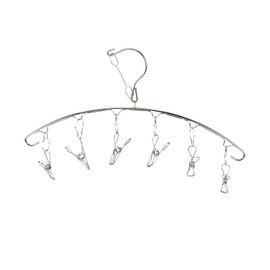 Pearl Metal HB-6182 Laundry Drying Pinch Hanger, 6 Pinch, Stainless Steel, Metalia