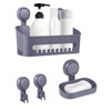 Uten Suction Cup Shower Caddy, Soap Dish, Bathroom Hook -Drill-Free