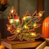 Glooglitter 3D Lighted Fall Maple Leaves Decorations Carving LED Rustic