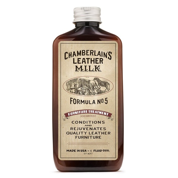 Chamberlain’s Leather Milk Furniture Treatment - All-Natural Leather Cleaner, Leather Conditioner for Couches and Living Room Furniture No 5, 6 Oz