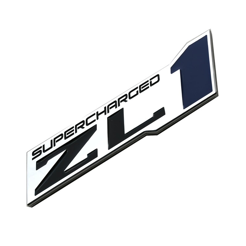 2pcs ZL1 Supercharged Emblem Engine Hood Badge Decal Replacement for