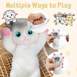 Pack of 2 Squishy Cat, Fufu Squishy, Taba Squishy, Squishy Cat, Cat Paws Squishy, Cat Paw Squishy, Squishy Paw, Anti-Stress Toy (Grey)