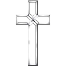 Exquisite Cluster Clear Small Beveled Glass Cross
