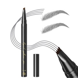 GL-Turelifes Eyebrow Pencil Microblading Pen, Liquid Eyebrow Pen Micro 4 Tip Eyebrow Pencil Brow Pen Long-Lasting Waterproof & Smudge-proof Natural Eyebrow Makeup (#03 Light Grey)