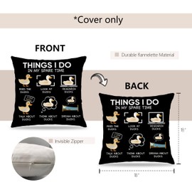 JIMOWANG Funny Duck Throw Pillow Case Modern Cushion Cover Square Pillow Cover Decoration for Sofa Bed Chair Car 18 x 18 Inches