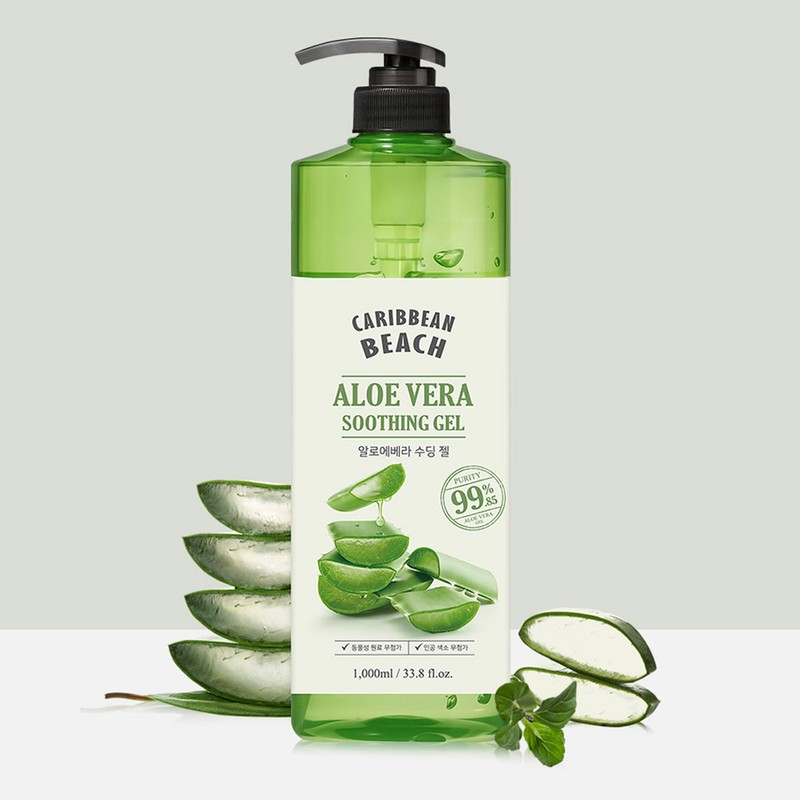 Caribbean Beach Large Capacity Aloe Soothing Gel, 1L, Pack of