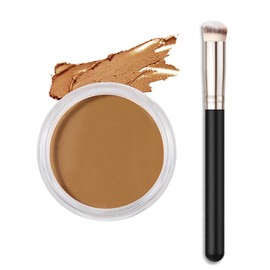 Kaely Cream Pot Concealer Full Coverage Makeup Set, Under Eye Brightener Color Correcting Concealer for Dark Circles, Waterproof Foundation Palette with Brush, Eye Ring Corrector de ojeras, 04