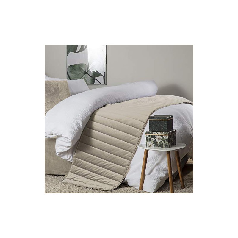 Belledorm Verona Faux Suede Bed Runner, Mink, 50 x 220