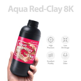 phrozen 3D Printer Rapid Resin [Aqua Red-Clay 8K], 405nm LCD UV-Curing Standard Photopolymer Resin for Highly Detailed Models, Low Odor Not Smelly Non-Brittle, Works Best with 8K 3D LCD Printer (1KG)