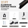 DOEIEZ Aluminum Ceiling Curtain Track Set with Hooks Ceiling Mount
