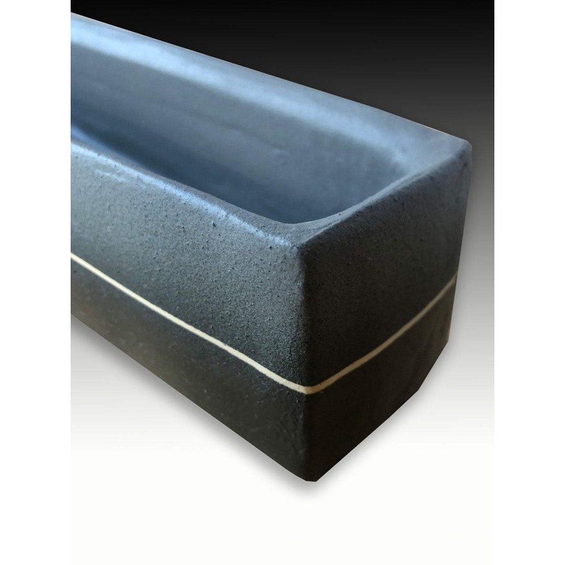 Ikebana Flower Vase, Japanese Ceramic, Narrow Gray