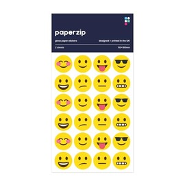 PAPERZIP - Happy and Sad Emoji Faces – 48 Stickers for Children, Teachers, Parents