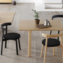 HFATMOS Black Bar Stool Covers Round, 2 Pcs High Stretchy Circle Stool Cover, Soft Seat Slipcover Fit for Stool of Dia 12-15 in