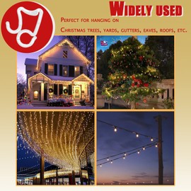 Oruiiju Christmas Light Clip Outdoor Gutter Hook Holiday Light Clip Weatherproof Outdoor Light Clip for Christmas Decoration String Light (150Pcs, White)