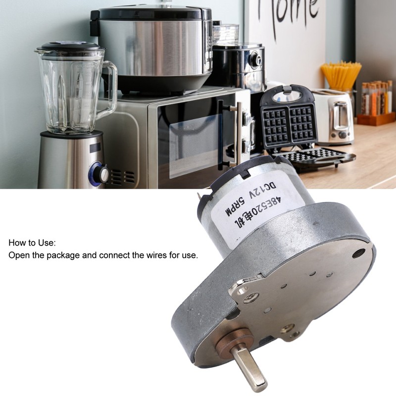 Gear Motor DC 12V 5RPM Speed Reduction Geared Motor Alloy