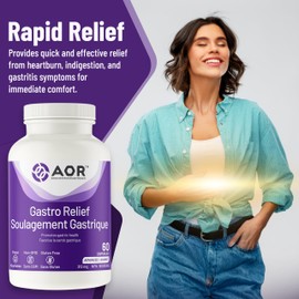 AOR AOR Gastro Relief 312mg, 60 Vegan Capsules 30-Day Supply - Gastric Comfort & Digestive Support, Non-GMO, Helps Alleviate Heartburn, Acid Reflux & Indigestion, Support Healthy Digestion with Mastic Gum