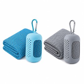 온브렌 스포츠 쿨링타월 휴대용 케이스 포함 75 x 30 cm 스카이 + 그레이 2장 Onbren Sports Cooling Towel with Portable Case Included 75 x 30 cm Sky + Gray 2-Pack, 1개