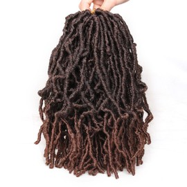 Samtress 12 Inch 6 Packs New Faux Locs Crochet Hair Soft Locs Ombre Brown Pre-looped Goddess Locs Crochet Braids for Women Curly Faux Locs Braiding Hair Extension (#T30)