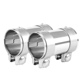 DOCAS 2pcs Diameter 45 mm x 95 mm Length Double Clamp Exhaust Clamp Stainless Steel Pipe Connector Universal Exhaust System