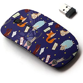 2.4G Wireless Mouse with Cute Pattern Design for All Laptops and Desktops with Nano Receiver - Sleeping Adorable Animals Character