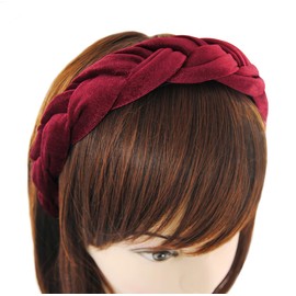 axy HRZ3 Traditional Braided Headband for Dirndl Velvet Braided Look Women's Headband Hair Band Hair Band Hair Band (Red)