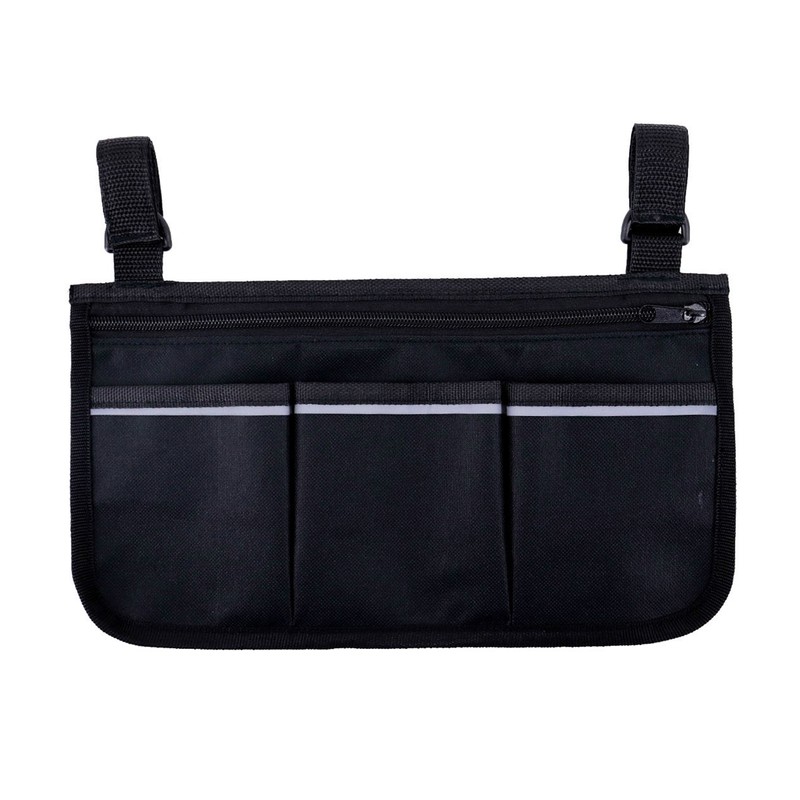 Wheelchair Bag with Pockets Reflective Strips Armrest Side Bag for