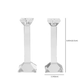 Kitcom 2-Pack Crystal Candlestick Holders for Home Decor, Crystal Taper Candle Holders Tabletop Centerpieces for Party and Wedding Decoration(8.5inch Tall)