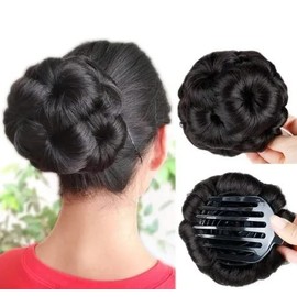 Hair Buns for Women & Girls Hair Extension |Hair Extensions Ponytail Bun | Extension Hair for Women & Girls Messy Bun [ NATURAL_BLACK_BUN]