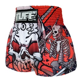 TUFF Muay Thai Shorts Boxing Trunks (TUF-MS619-BLK, L)