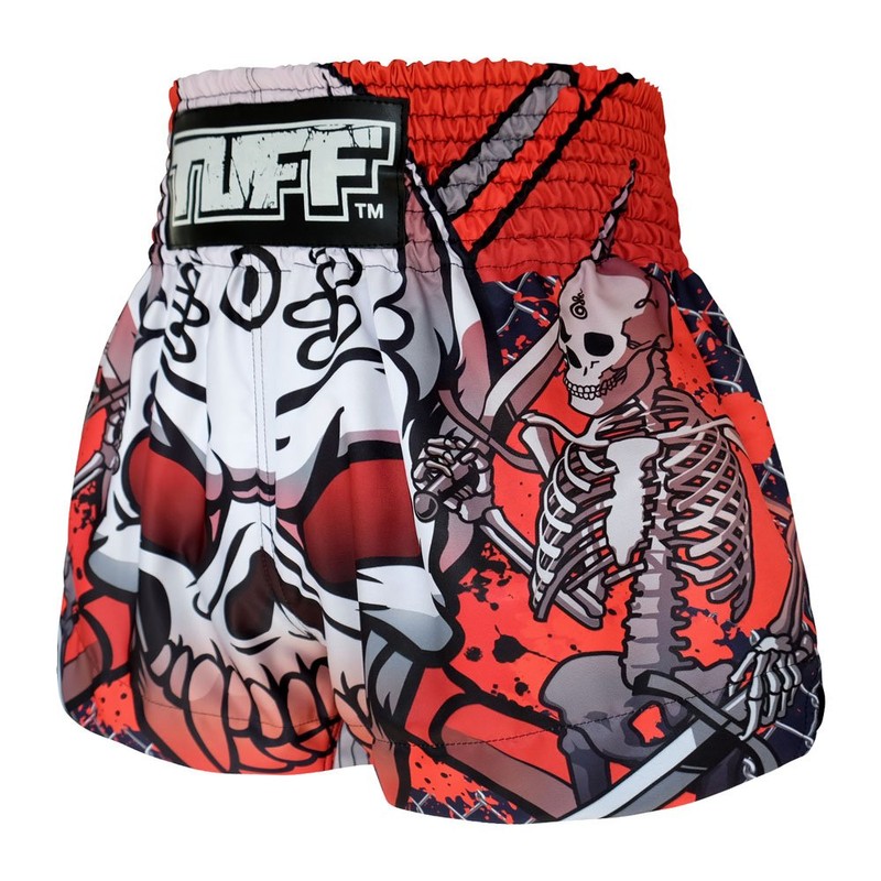 TUFF Muay Thai Shorts Boxing Trunks (TUF-MS619-BLK, L)