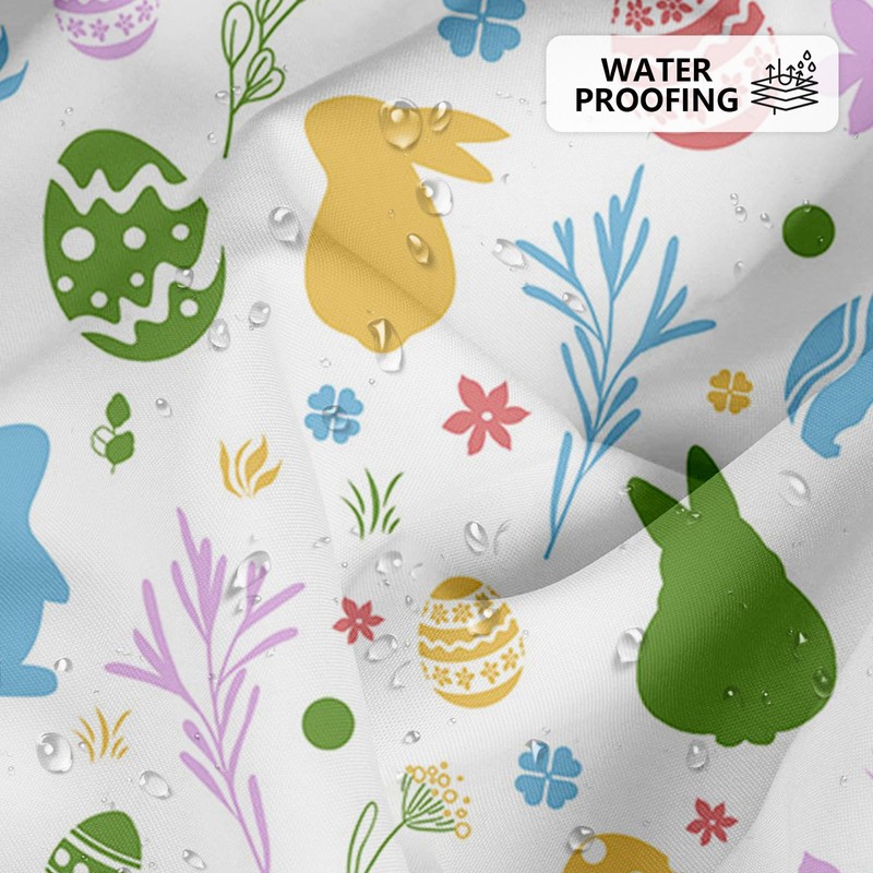 APROPHIC Easter Shower Curtain, Funny Rabbit Shower Curtain Set, Coloured