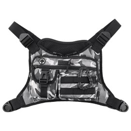 DEYACE Chest Bag for Men, Tactical Inspired Sports Utility Chest Pack, EDC Pouch Bag with Built-in Phone Holder for Workouts, Running, Cycling, Grey