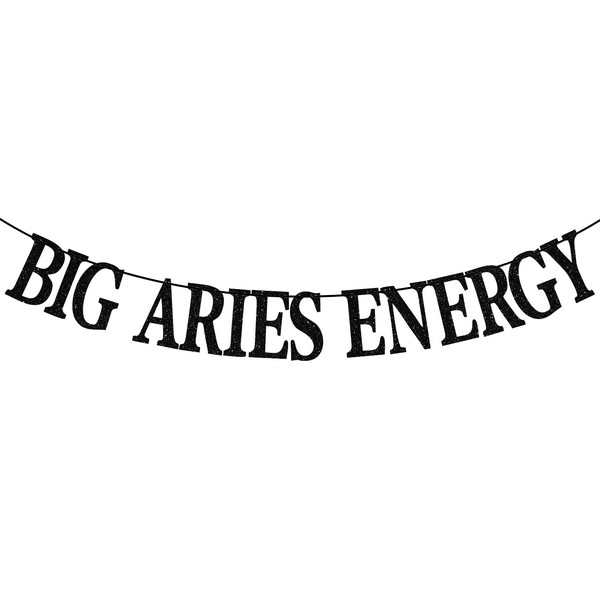 Goilpanitdia Big Aries Energy Banner, Aries Birthday Decor, 12 Zodiac