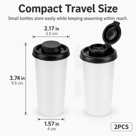 2 Pack 4.75oz Salt and Pepper Shakers with Moisture Proof Lids, Large