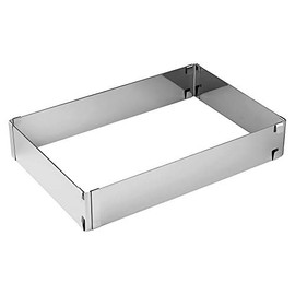 Zenker "Patisserie" Adjustable Cake Ring, Silver, 7.28-13.38 x 10.83-20.47 x 1.97"