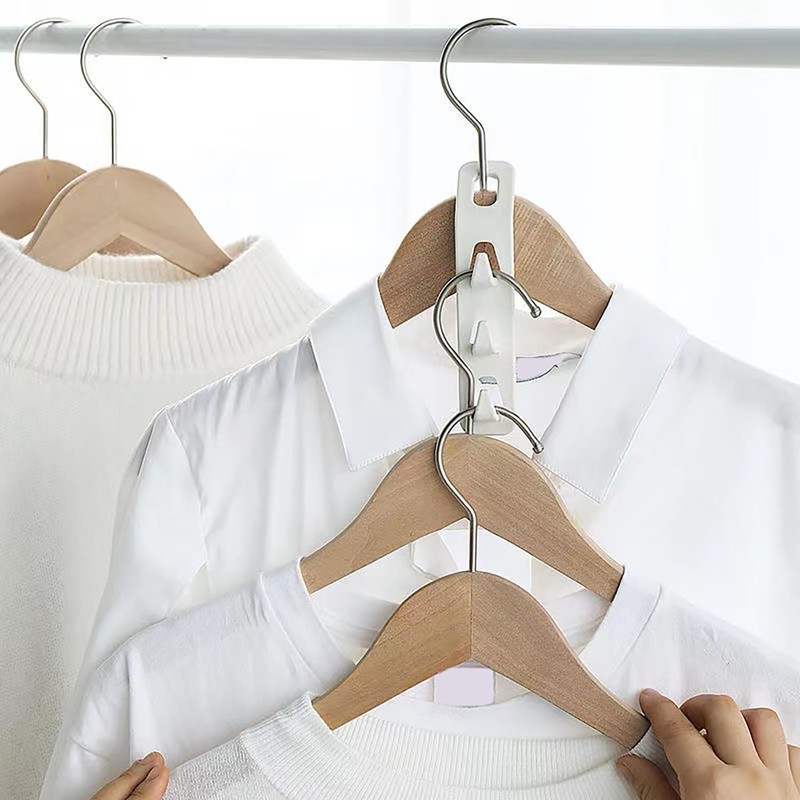SIXHAOBU Pack of 12 Hooks for Clothes Hangers, Cascading Stacked