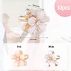 OUDQFCJ 10 Pieces White Mini Flower Hair Clips with Rhinestones,