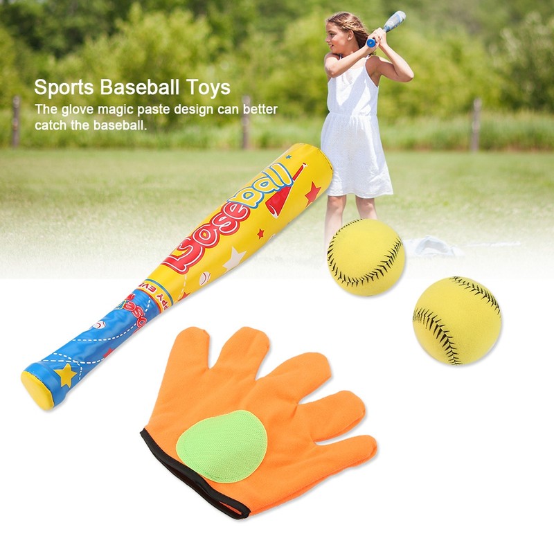 4PCS Sports Baseball Toys Soft Baseball Bat Ball Glove Set