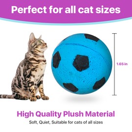 SPOT Sponge Soccer Ball Cat Toys - Interactive and Colorful Plush Toy, Fun for Cats and Kittens to Bat and Chase, Keep Cats Entertained - 1.5" Assorted 4- Pack